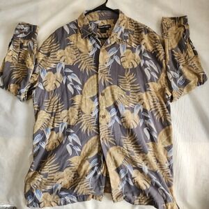 Vintage WinterSilks Silk Button Down Shirt Tropical Hawaiian Resort Wear XL Warm